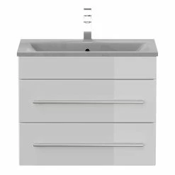 2 Schubladen Waschkonsole In Weiß HG - Eckomy