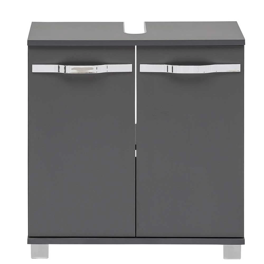 2-türiger Waschbecken-Unterschrank In Anthrazit - Ostiena – Bild 3