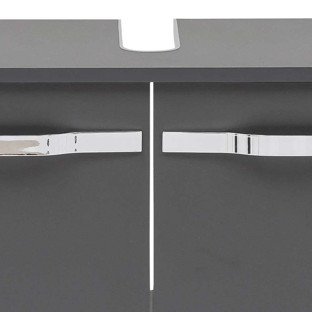 2-türiger Waschbecken-Unterschrank In Anthrazit - Ostiena – Bild 6