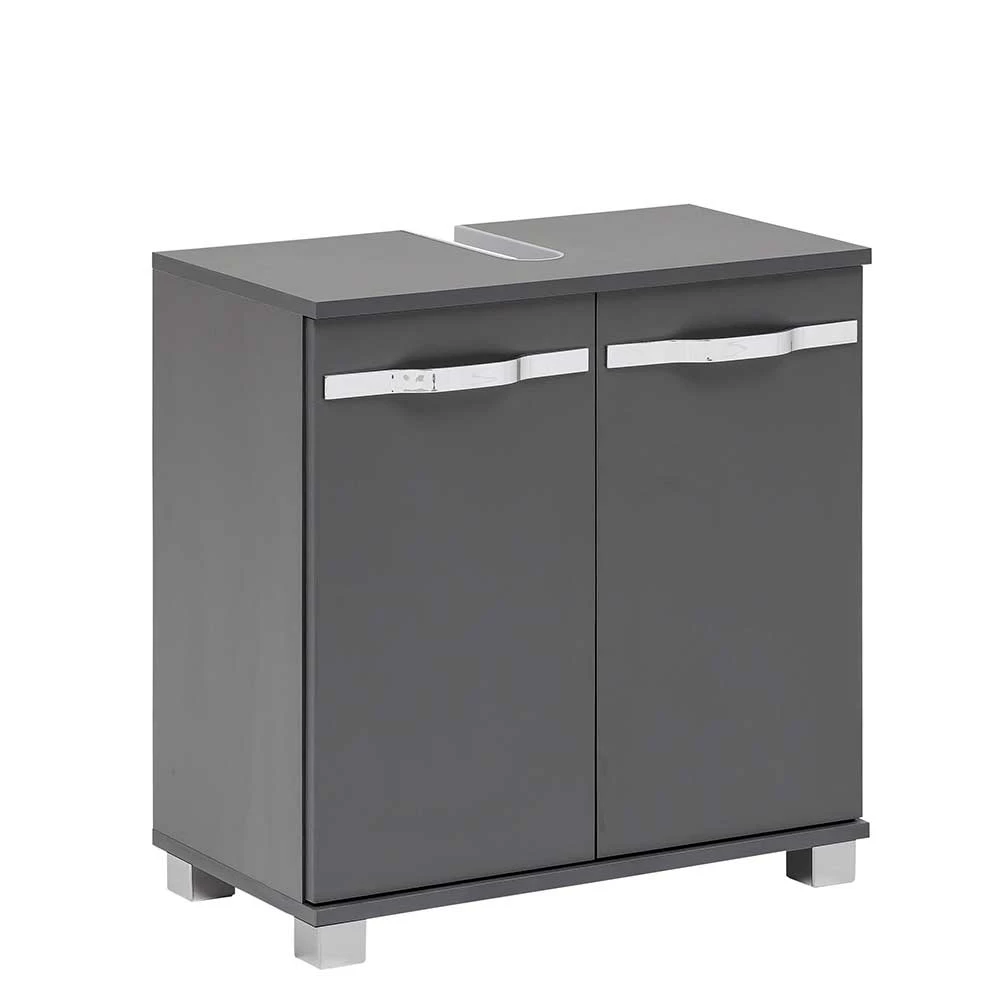 2-türiger Waschbecken-Unterschrank In Anthrazit - Ostiena – Bild 2