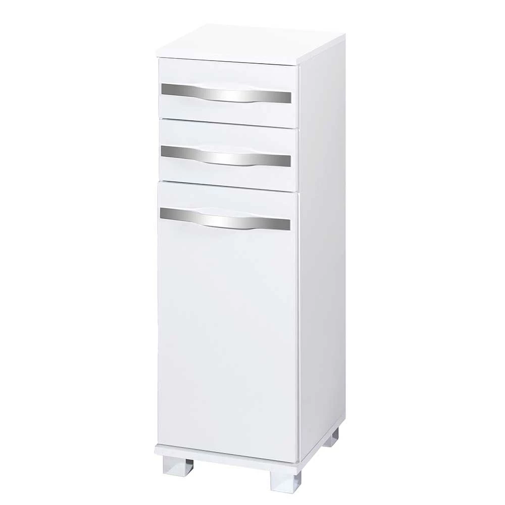 30x88x33 Cm Bad Hochkommode Mit 2 Schubladen & Tür - Liyuva – Bild 2