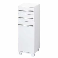 30x88x33 Cm Bad Hochkommode Mit 2 Schubladen & Tür - Liyuva