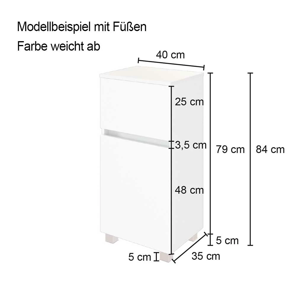 40x84x35 Badschrank In Dunkelgrau - Cathyl I – Bild 5