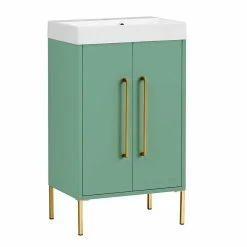 50x89x36 Waschtisch In Mintgrün & Gold - Aparcian