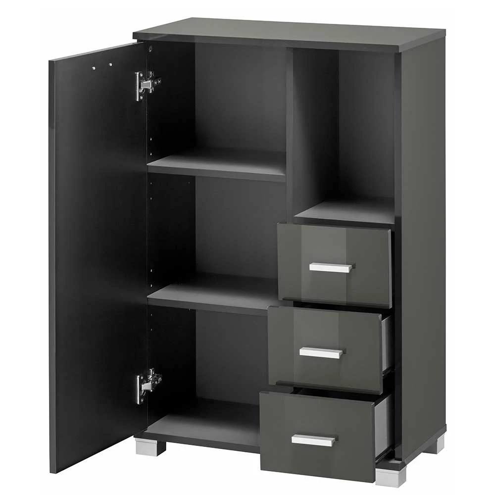 60x90x30 Hochglanz Badschrank In Grau - Ulivia – Bild 3