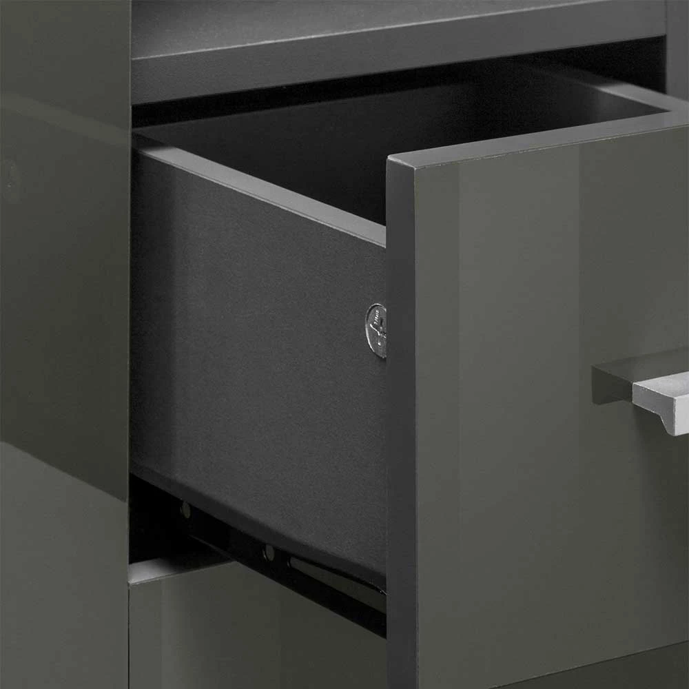 60x90x30 Hochglanz Badschrank In Grau - Ulivia – Bild 5