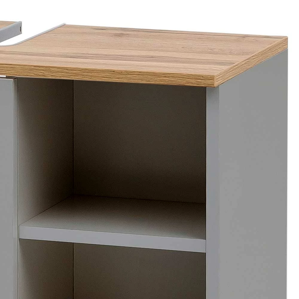 65cm Breiter Waschbeckenunterschrank In Platingrau - Nienzo – Bild 5