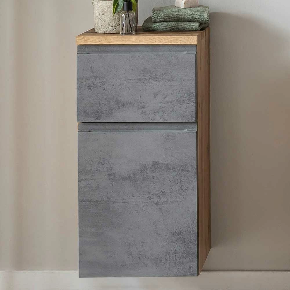 Bad Unterschrank In Beton & Wildeiche - Mia