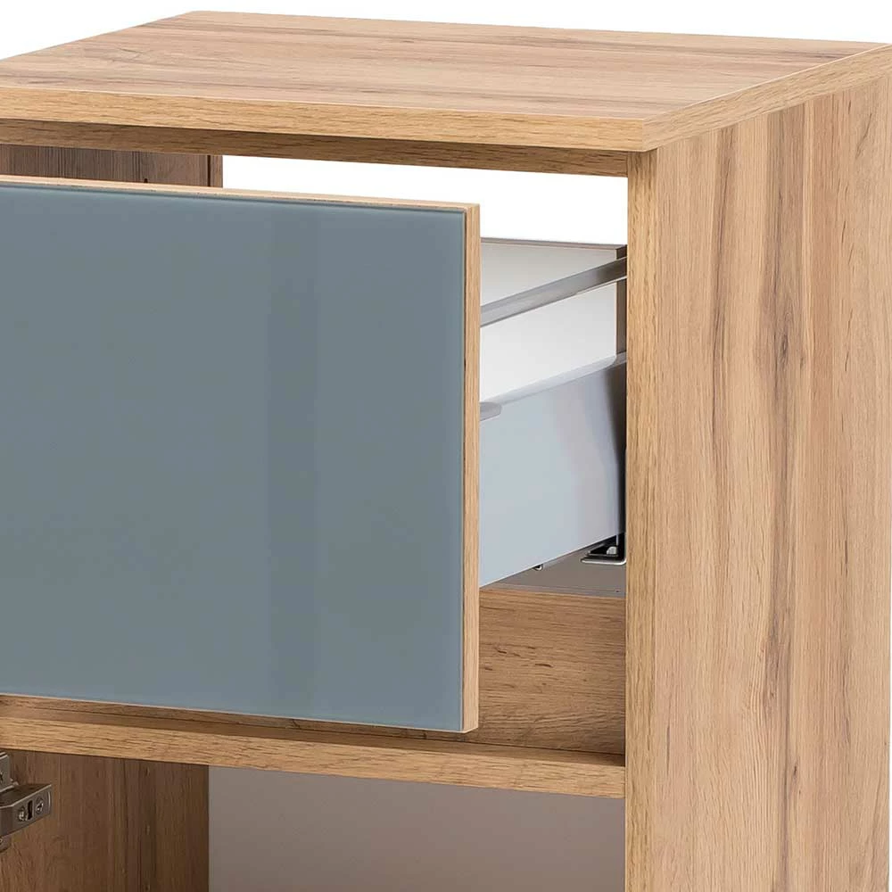 Bad Unterschrank In Grau Glas & Wildeiche - Anviletca – Bild 6