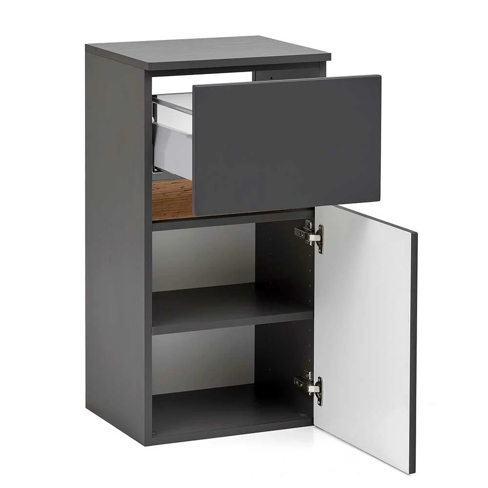 Bad Unterschrank In Grau Mit Wildeiche - Agiruan – Bild 4