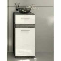 Bad Unterschrank In Weiß Hochglanz & Grau - Chapan