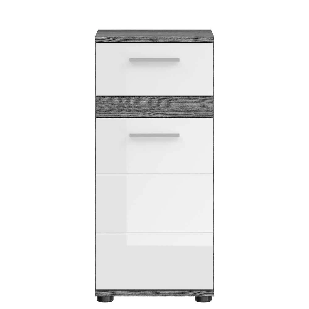 Bad Unterschrank In Weiß Hochglanz & Grau - Chapan – Bild 4