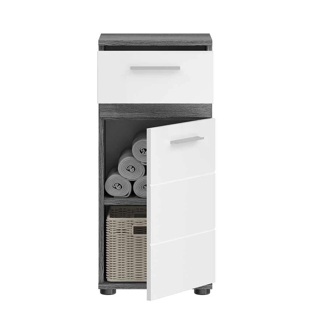 Bad Unterschrank In Weiß Hochglanz & Grau - Chapan – Bild 5