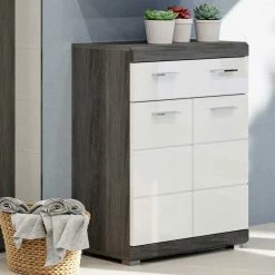 Bad Vertiko In Weiß Hochglanz & Grau - Nancys