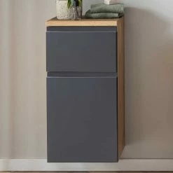 Badezimmer Unterschrank In Mattem Grau & Wildeiche - Jambi