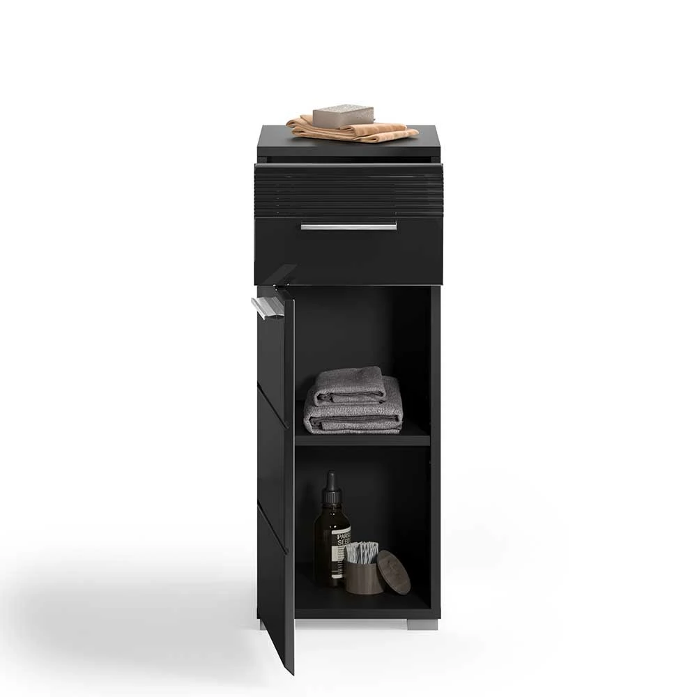 Badezimmer Unterschrank In Schwarz Hochglänzend - Culina – Bild 4