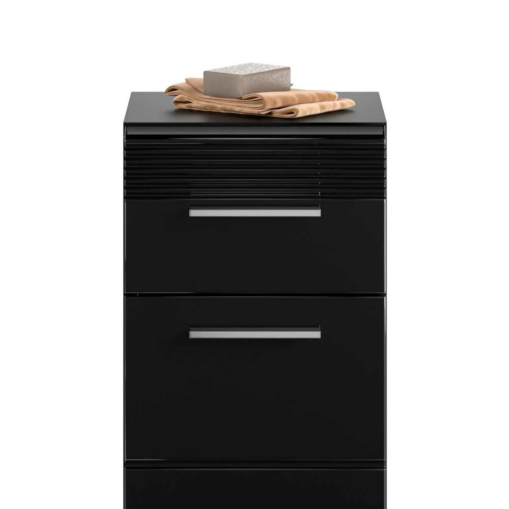 Badezimmer Unterschrank In Schwarz Hochglänzend - Culina – Bild 5