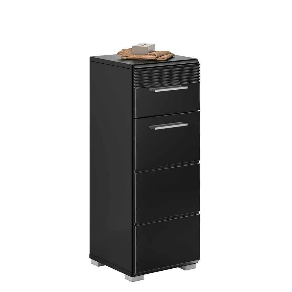 Badezimmer Unterschrank In Schwarz Hochglänzend - Culina – Bild 2