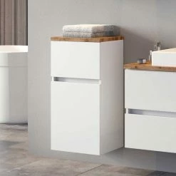 Badezimmer Unterschrank In Weiß & Wildeiche - Misbonas