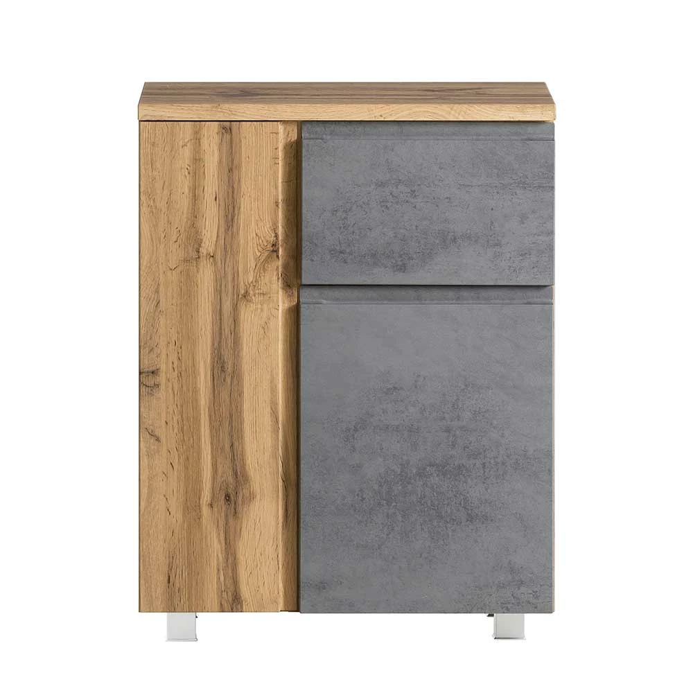 Badezimmer Unterschrank Mit Beton & Wildeiche Dekor - Mia – Bild 2