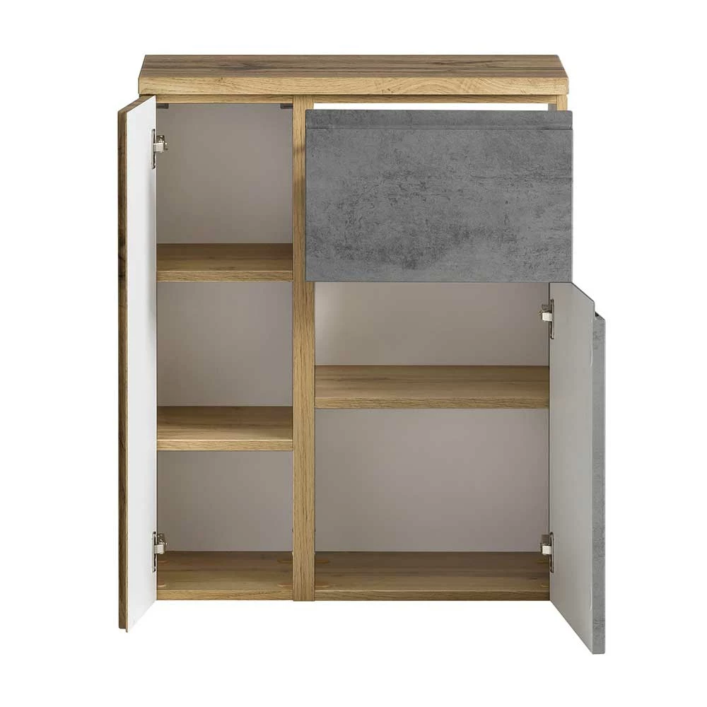 Badezimmer Unterschrank Mit Beton & Wildeiche Dekor - Mia – Bild 3