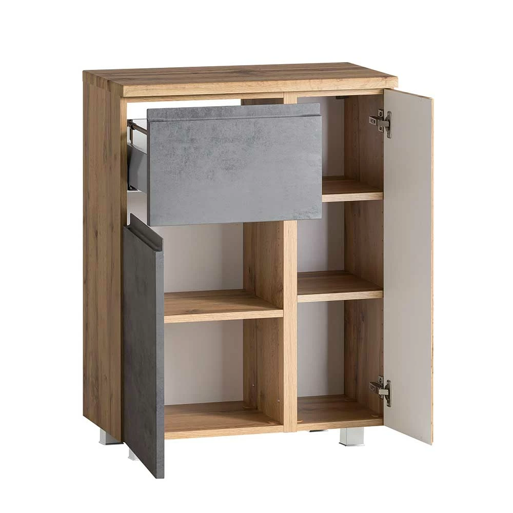 Badezimmer Unterschrank Mit Beton & Wildeiche Dekor - Mia – Bild 5