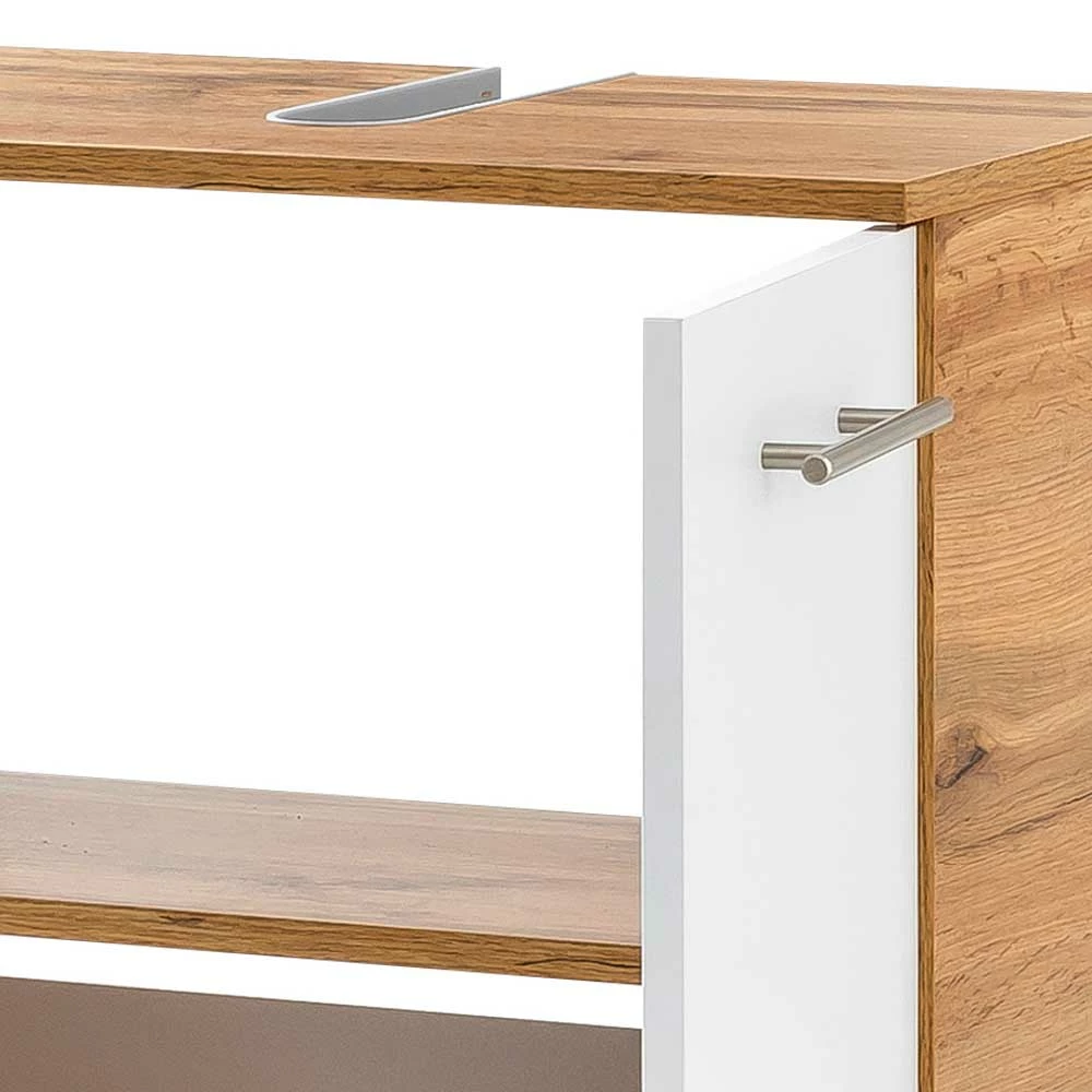 Badezimmer Waschbeckenschrank In Weiß & Eiche - Kristiv – Bild 6