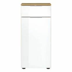 Badschrank Glasbeschichtet In Weiß - Brandon