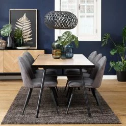 Design Tischgruppe In Eiche Fischgrät - Carneys (siebenteilig)