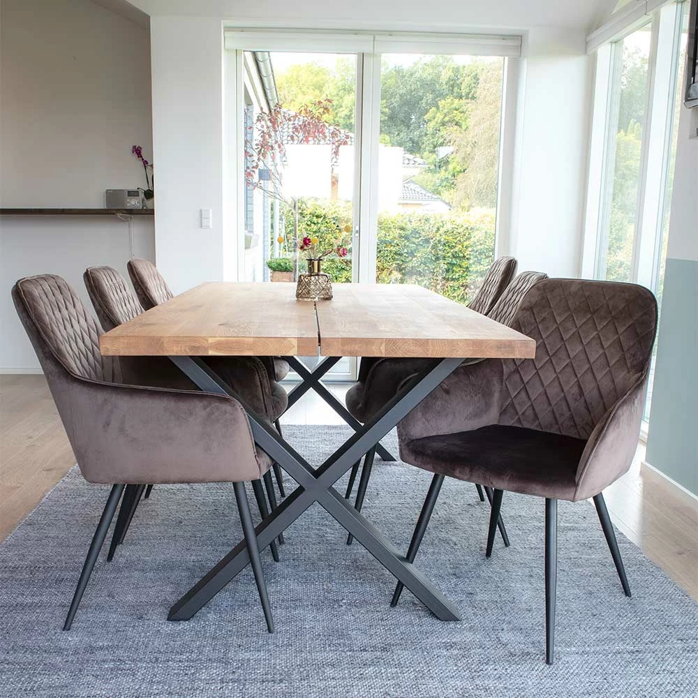 Edle Tischgruppe Mit Samtsesseln - Dalma (siebenteilig)