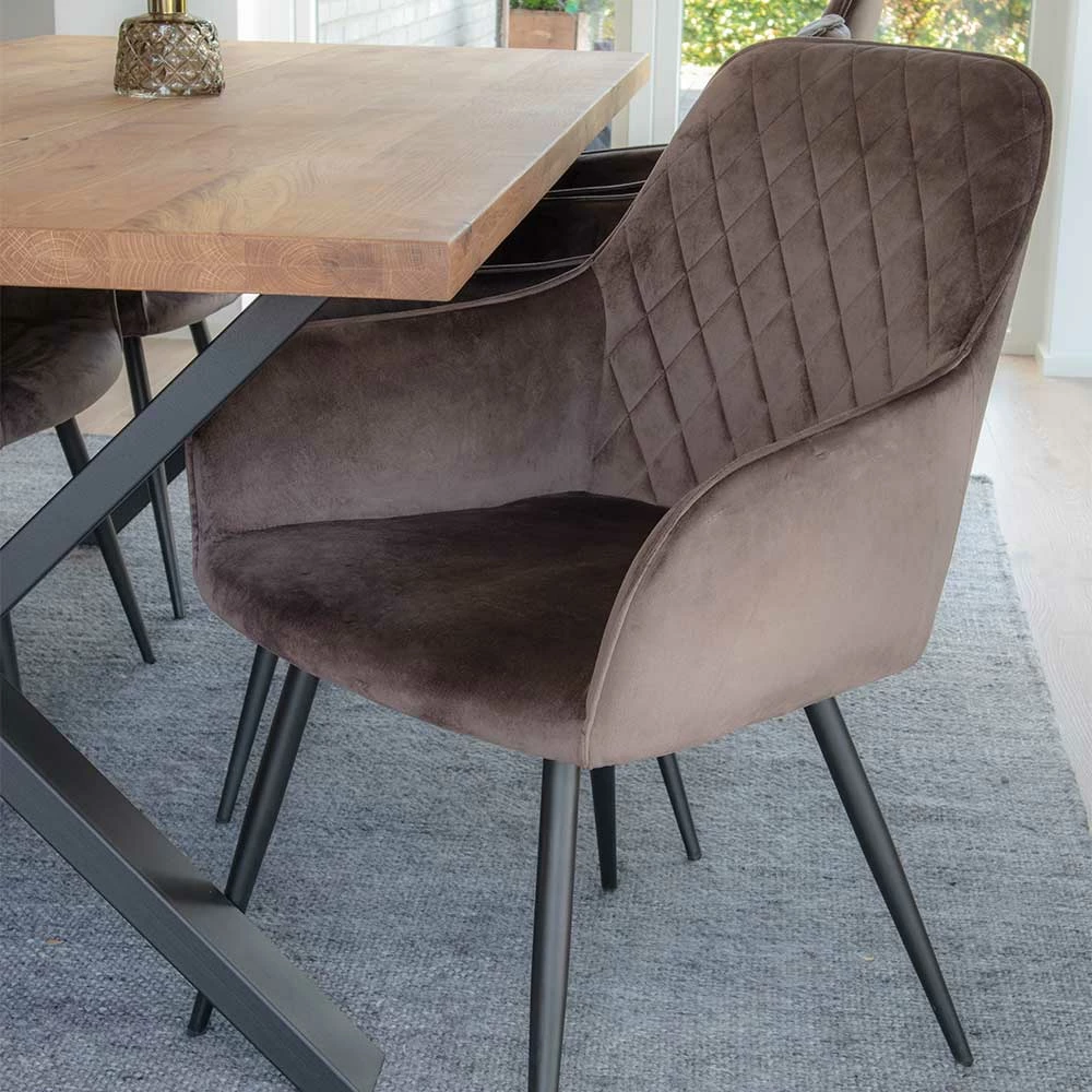 Edle Tischgruppe Mit Samtsesseln - Dalma (siebenteilig) – Bild 3