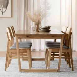 Essgruppe In Eiche & Hellgrau - Nineo (siebenteilig)