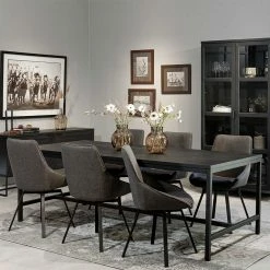 Essgruppe In Grau & Schwarz - Meciva (sechsteilig)