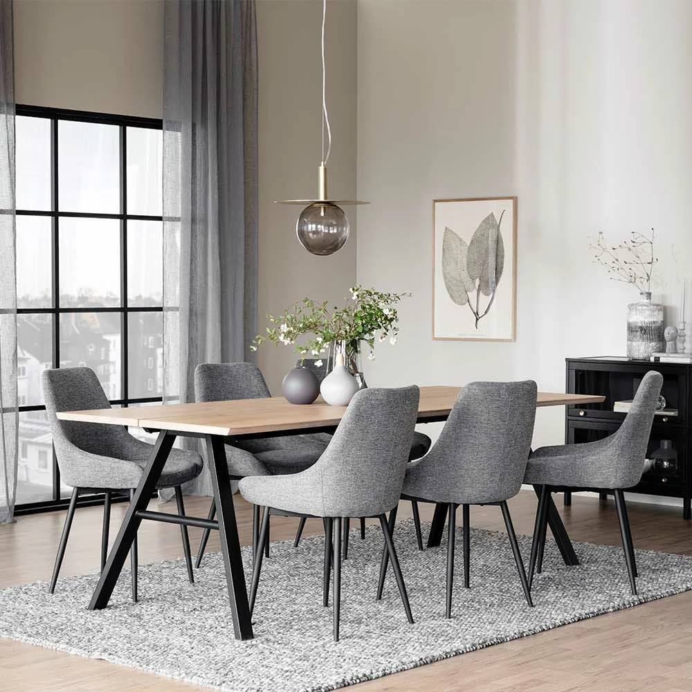 Esstisch Gruppe Mit Sechs Polsterstühlen - Jarne (siebenteilig)