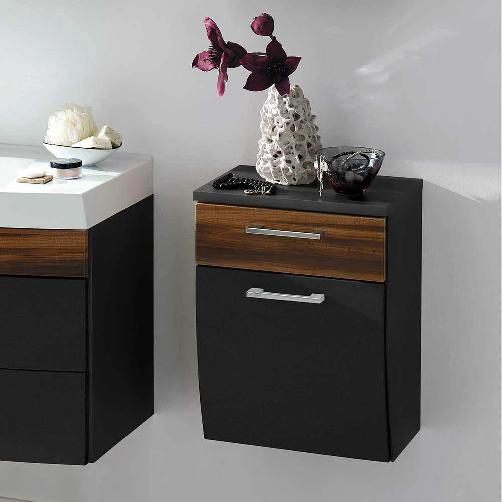 Hängender Bad Unterschrank Imsagas In Hochglanz Zweifarbig