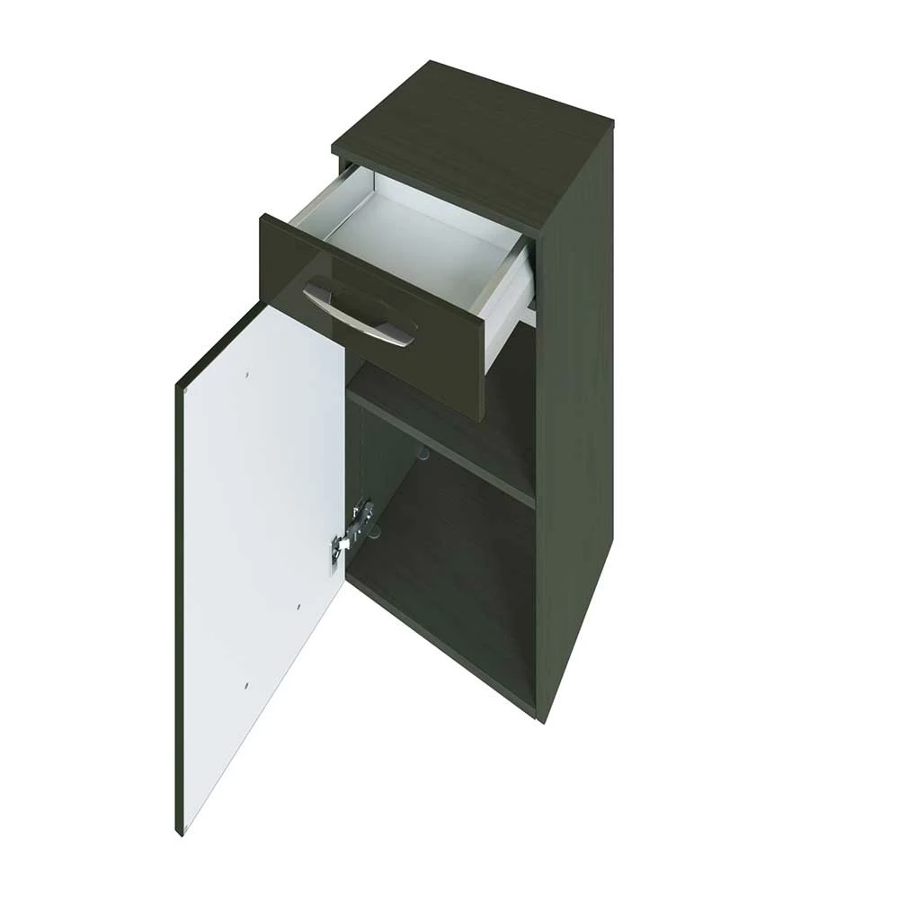 Hochglanz Bad Unterschrank In Dunkelgrau Mladen Für Wandmontage – Bild 4