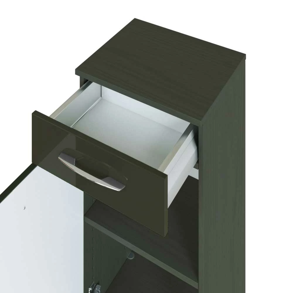 Hochglanz Bad Unterschrank In Dunkelgrau Mladen Für Wandmontage – Bild 5