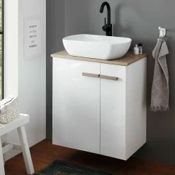 Hochglanz Waschtisch Mit Tür & Auszug - Vauflos