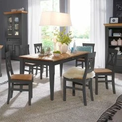 Landhaus Holz Essgruppe In Grau - Ustricia (siebenteilig)