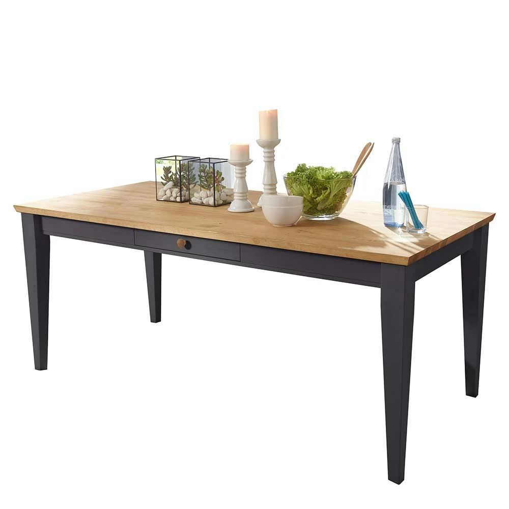 Landhaus Holz Essgruppe In Grau - Ustricia (siebenteilig) – Bild 2