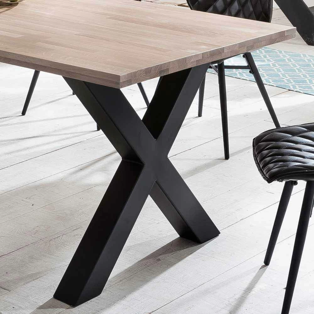 Loft Essgruppe Rumenia Mit Eichentisch X-Gestell (siebenteilig) – Bild 3