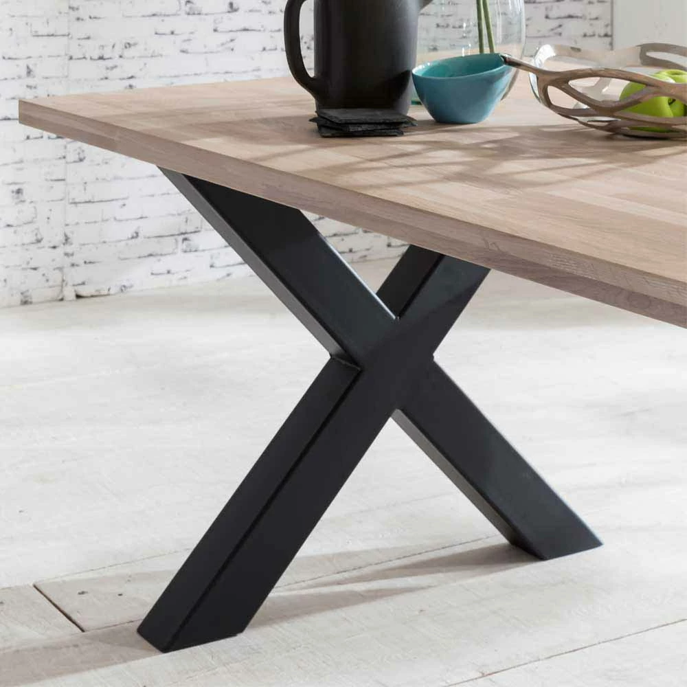 Loft Essgruppe Rumenia Mit Eichentisch X-Gestell (siebenteilig) – Bild 4