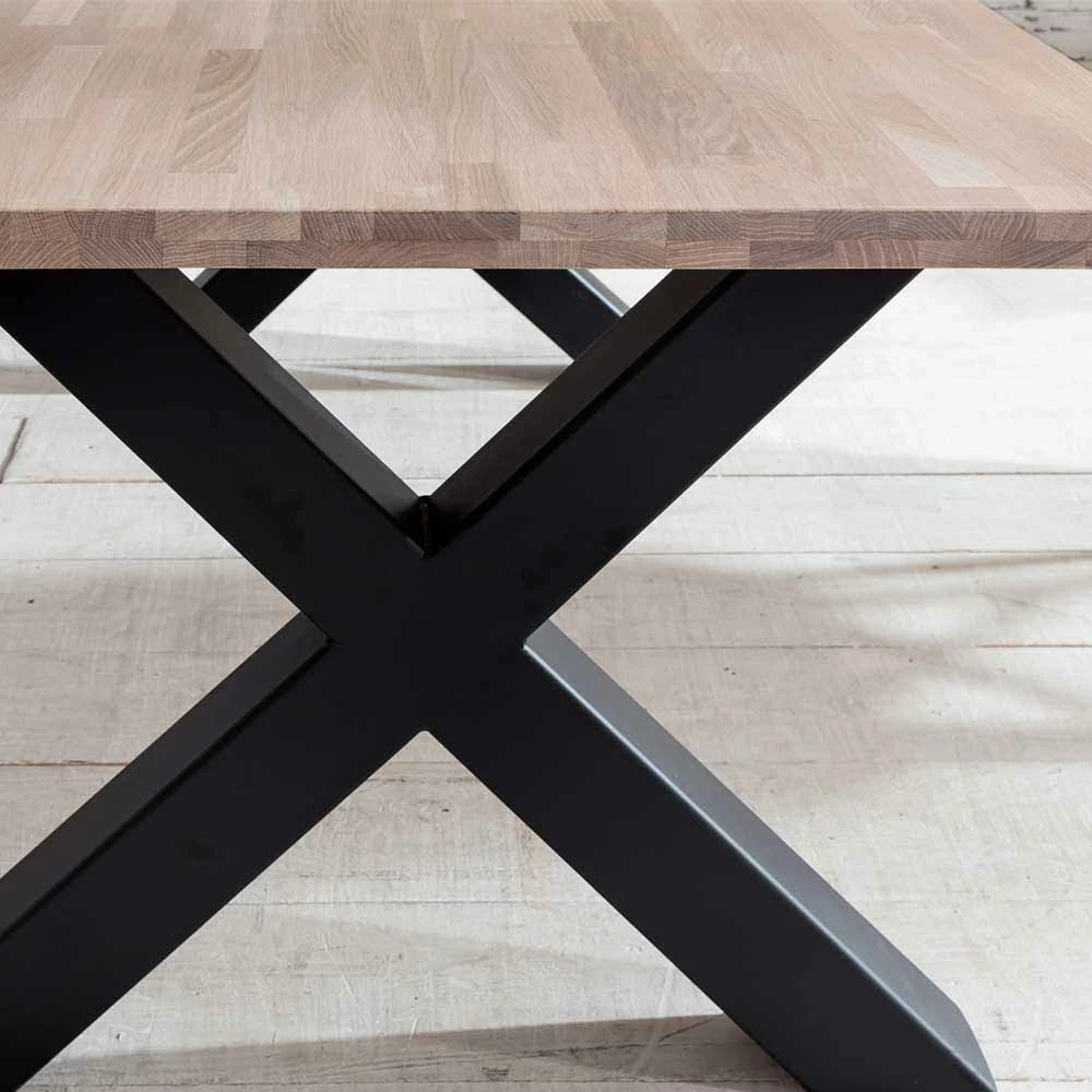 Loft Essgruppe Rumenia Mit Eichentisch X-Gestell (siebenteilig) – Bild 5