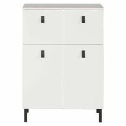 Moderne Bad Kommode In Weiß & Schwarz - Sudessa