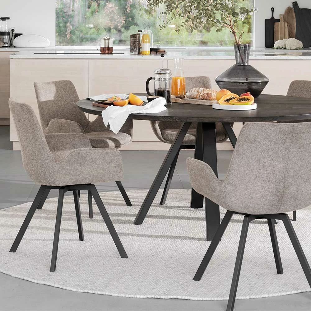 Runde Essgruppe Für 6 Personen - Malinsa (siebenteilig) – Bild 2