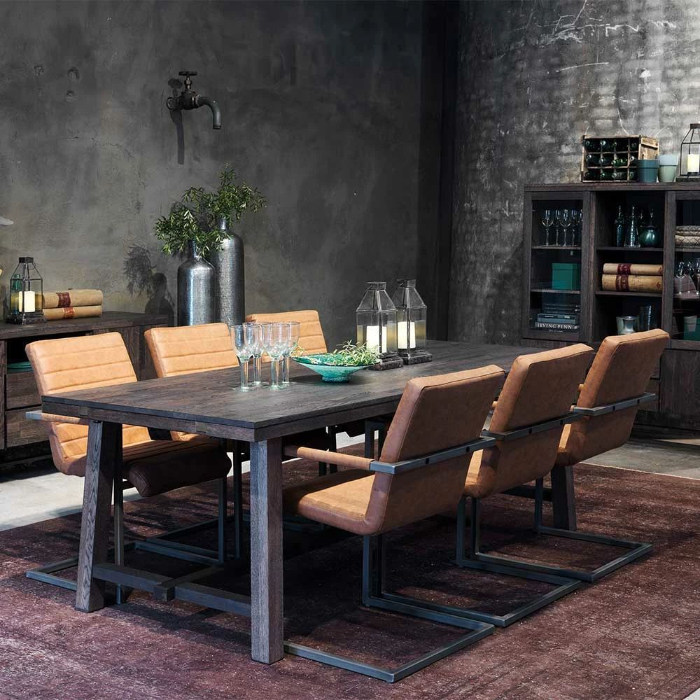 Set Tisch & Armlehnen Freischwinger - Vedraza (siebenteilig)