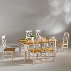 Sitzgruppe Lugon In Weiß Laugenfarben Lackiert (siebenteilig)