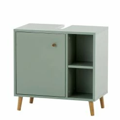 Skandi Waschbeckenunterschrank In Graugrün - Vereny