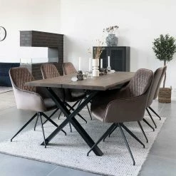 Tisch & Drehbare Armlehnstühle - Kantino (siebenteilig)