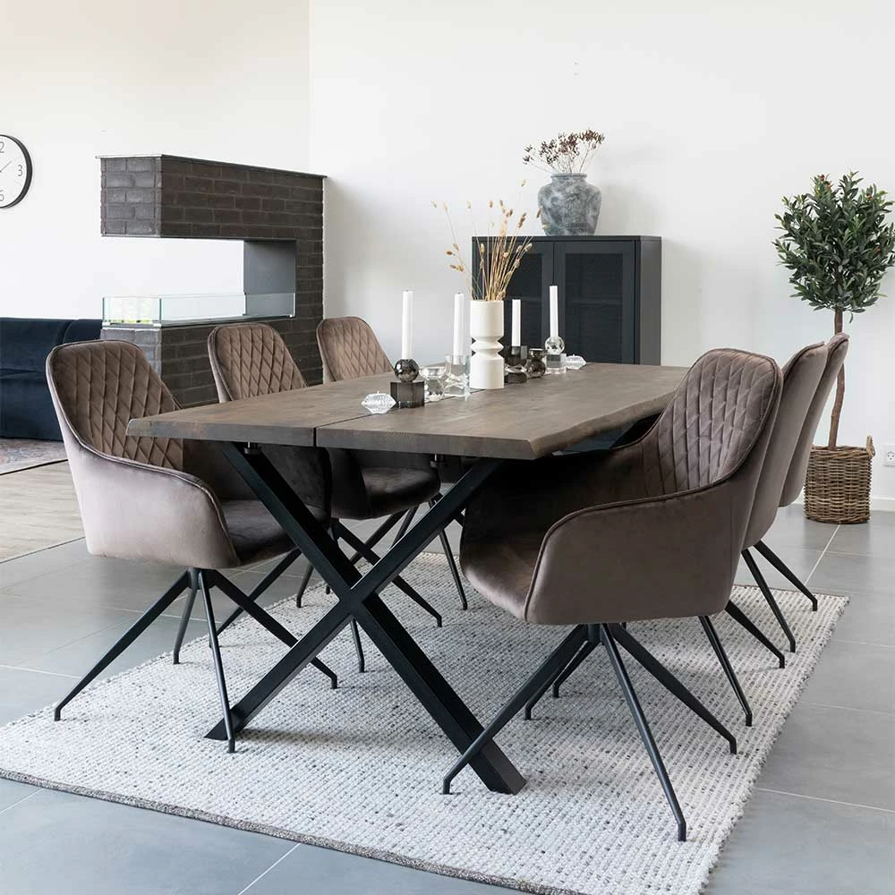 Tisch & Drehbare Armlehnstühle - Kantino (siebenteilig)